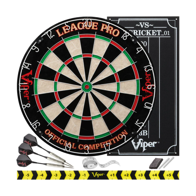 Viper League Pro Sisal Dart Board Starter Kit Gift Set 42-6011