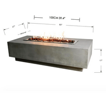 Load image into Gallery viewer, Elementi Granville Rectangular Concrete Fire Pit Table OFG121