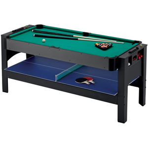 Fat Cat 3-in-1 6' Flip Multi-Game Table Pool, Air Hockey, Ping Pong