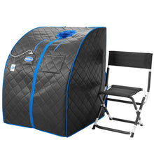 Load image into Gallery viewer, Durasage Personal Ultra Low Emf Portable Infrared Sauna for Relaxation at Home, with Handheld Remote Control, Heated Footpad and Chair (Black)
