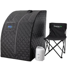 Load image into Gallery viewer, Durasage Lightweight Personal Portable Steam Sauna with Generator &amp; Chair (Black)