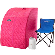 Load image into Gallery viewer, Durasage Lightweight Personal Portable Steam Sauna with Generator &amp; Chair (Fuchsia)