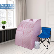 Load image into Gallery viewer, Durasage Oversized Portable Steam Sauna Tent with Steam Generator &amp; Chair for Indoors at Home (Pink)