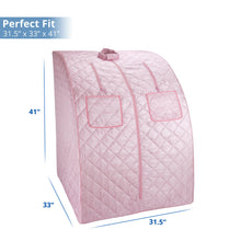 Load image into Gallery viewer, Durasage Oversized Portable Steam Sauna Tent with Steam Generator &amp; Chair for Indoors at Home (Pink)