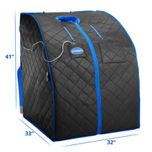 Load image into Gallery viewer, Durasage Personal Ultra Low Emf Portable Infrared Sauna for Relaxation at Home, with Handheld Remote Control, Heated Footpad and Chair (Black)