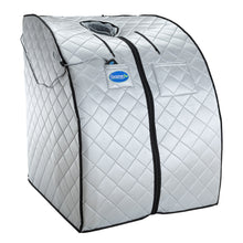 Load image into Gallery viewer, Durasage Personal Ultra Low Emf Portable Infrared Sauna for Relaxation at Home, with Handheld Remote Control, Heated Footpad and Chair (Silver)