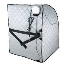 Load image into Gallery viewer, Durasage Personal Ultra Low Emf Portable Infrared Sauna for Relaxation at Home, with Handheld Remote Control, Heated Footpad and Chair (Silver)