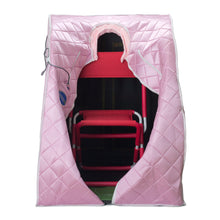 Load image into Gallery viewer, Durasage Personal Ultra Low Emf Portable Infrared Sauna for Relaxation at Home, with Handheld Remote Control, Heated Footpad and Chair (Light Pink)
