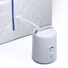 Load image into Gallery viewer, Durasage Lightweight Personal Portable Steam Sauna with Generator &amp; Chair (Light Gray Blue Trim)