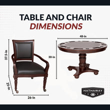Load image into Gallery viewer, Bridgeport 48-Inch Poker Table Set with 4 Chairs – 2-in-1 Dining &amp; Poker Game Table, Walnut Finish