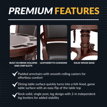 Load image into Gallery viewer, Bridgeport 48-Inch Poker Table Set with 4 Chairs – 2-in-1 Dining &amp; Poker Game Table, Walnut Finish