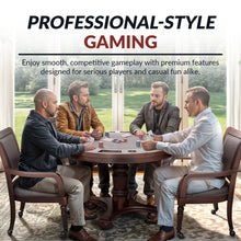 Load image into Gallery viewer, Bridgeport 48-Inch Poker Table Set with 4 Chairs – 2-in-1 Dining &amp; Poker Game Table, Walnut Finish