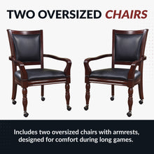 Load image into Gallery viewer, Fortress 28-Inch 3-in-1 Game Table Set with Chairs – Chess, Checkers &amp; Backgammon Pedestal Table