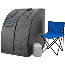 Load image into Gallery viewer, Durasage Lightweight Personal Portable Steam Sauna with Generator &amp; Chair (Dark Gray Black Trim)