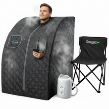 Load image into Gallery viewer, Durasage Lightweight Personal Portable Steam Sauna with Generator &amp; Chair (Black)