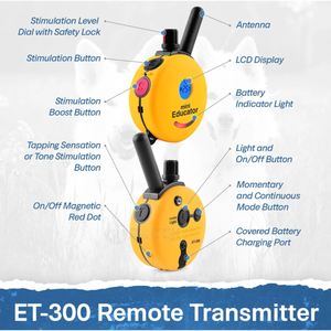 Mini Educator ET-300 Yellow Remote Dog Training Collar by E-Collar Technologies – Adjustable, Waterproof, Effective Training for Dogs