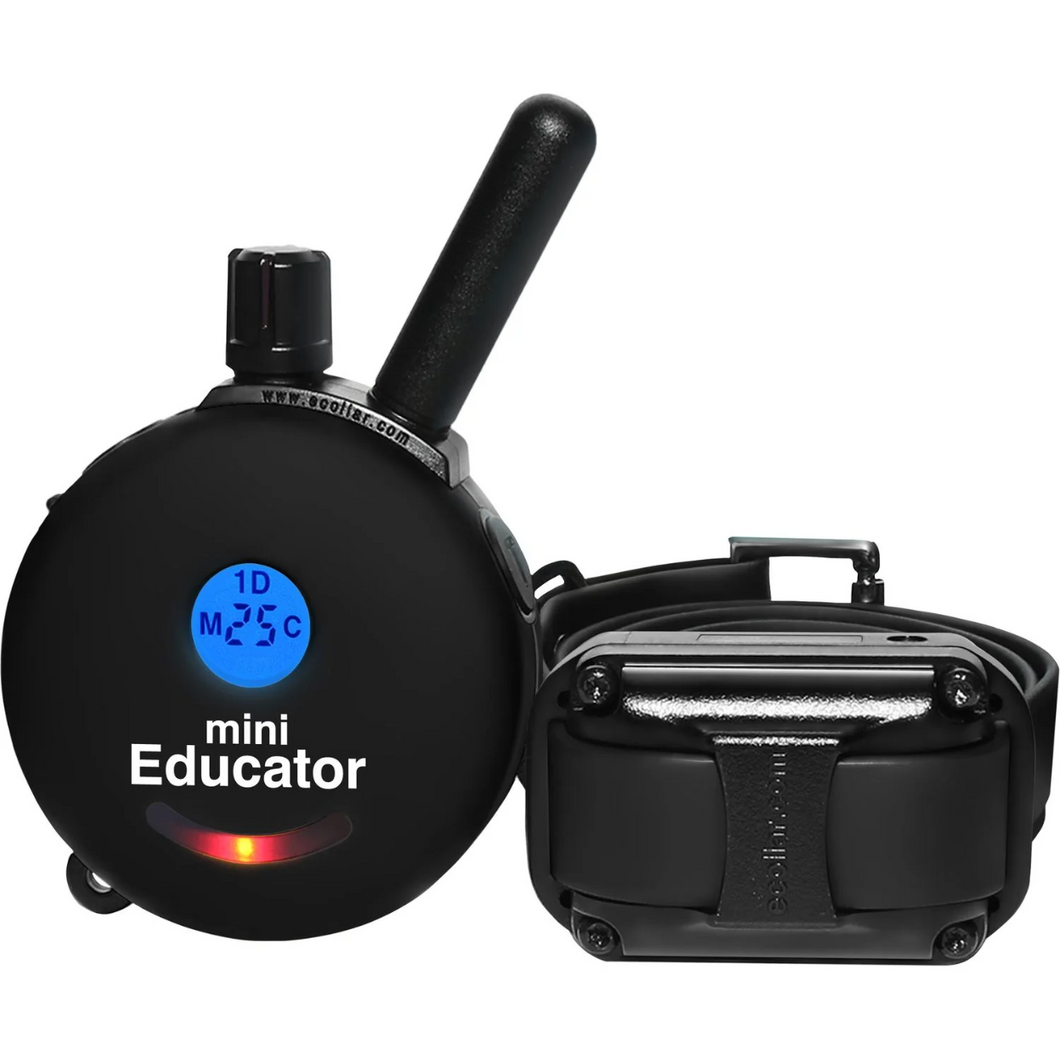 Mini Educator ET-300 Black Remote Dog Training Collar by E-Collar Technologies – Adjustable, Waterproof, Effective Training for Dogs