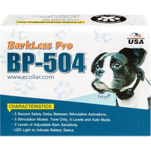 Load image into Gallery viewer, E-Collar Technologies BP-504 Barkless Pro Anti-Bark Collar - No Barking Solution for Dogs - Humane Effective Training Collar