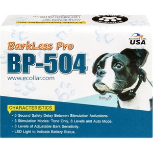 E-Collar Technologies BP-504 Barkless Pro Anti-Bark Collar - No Barking Solution for Dogs - Humane Effective Training Collar