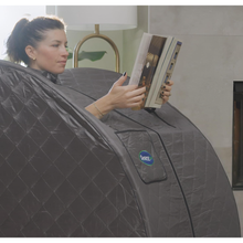 Load image into Gallery viewer, Durasage Lightweight Personal Portable Steam Sauna with Generator &amp; Chair (Dark Gray Black Trim)