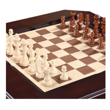 Load image into Gallery viewer, Fortress 28-Inch 3-in-1 Game Table Set with Chairs – Chess, Checkers &amp; Backgammon Pedestal Table