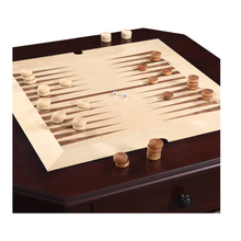 Load image into Gallery viewer, Fortress 28-Inch 3-in-1 Game Table Set with Chairs – Chess, Checkers &amp; Backgammon Pedestal Table