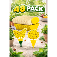 Load image into Gallery viewer, 48-Pack Fruit Fly &amp; Gnat Sticky Traps – Indoor + Outdoor Pest Control