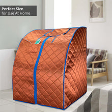 Load image into Gallery viewer, Durasage Personal Ultra Low Emf Portable Infrared Sauna for Relaxation at Home, with Handheld Remote Control, Heated Footpad and Chair (Copper)
