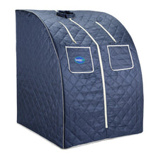 Load image into Gallery viewer, Durasage Oversized Portable Steam Sauna Tent with Steam Generator &amp; Chair for Indoors at Home (Satin Blue)
