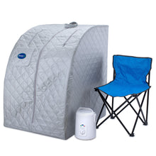 Load image into Gallery viewer, Durasage Lightweight Personal Portable Steam Sauna with Generator &amp; Chair (Silver)