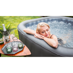 M-Spa Delight Tekapo Square Jet & Bubble 6 Person Inflatable Spa Model D-TE06