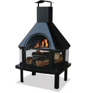 Outdoor Wood Burning Firehouse Chimney Black - Endless Summer