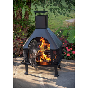 Outdoor Wood Burning Firehouse Chimney Black - Endless Summer