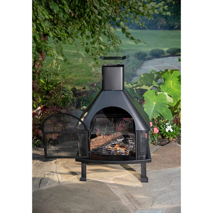 Outdoor Wood Burning Firehouse Chimney Black - Endless Summer