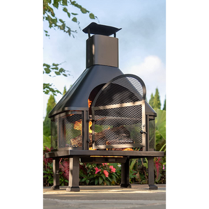 Outdoor Wood Burning Firehouse Chimney Black - Endless Summer