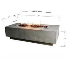 Load image into Gallery viewer, Elementi - Granville Rectangular Concrete Fire Pit Table OFG121