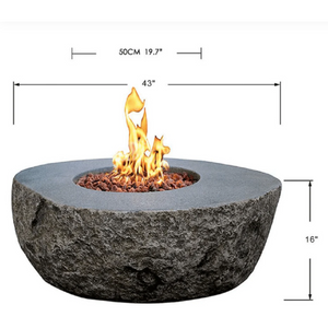 Elementi - Boulder Round Concrete Fire Pit Table OFG110