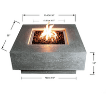 Load image into Gallery viewer, Elementi - Manhattan Square Concrete Fire Pit Table OFG103