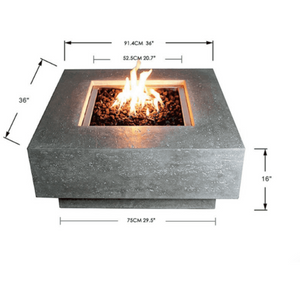 Elementi - Manhattan Square Concrete Fire Pit Table OFG103