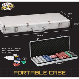 Fat Cat 500Ct Texas Hold'Em Dice Poker Chip Set w/ Aluminum Case 55-0605